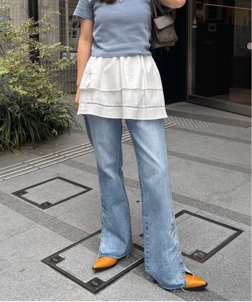 Kastane（カスタネ）の「*コットンフリルミニスカート（スカート・レディース・アイボリー/オフホワイト・FREE）」の5枚目の写真