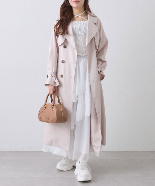 OLIVE des OLIVE(オリーブデオリーブ)の「ランダムロングティアードスカート(スカート・レディース・チャコールグレー/オフホワイト/アイボリー・FREE)」の14枚目の写真