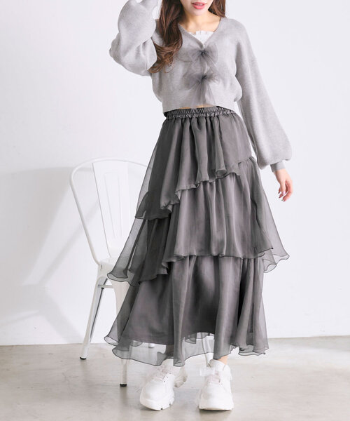 ランダムロングティアードスカート　OLIVE des OLIVE 匿名配送 ランダムロングティアードスカート OLIVE des OLIVE 匿名配送