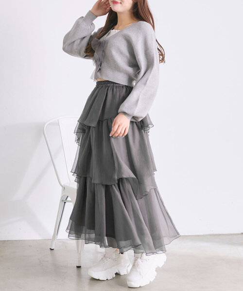 ランダムロングティアードスカート　OLIVE des OLIVE 匿名配送 セール】ランダムロングティアードスカート（スカート）｜OLIVE