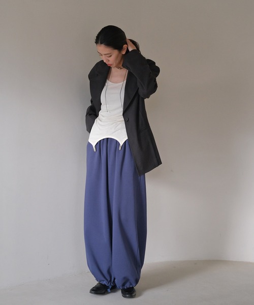 AKTE（アクテ）の「ガータータンクトップ（タンクトップ・レディース・アイボリー/グリーン×ピンク・FREE）」の5枚目の写真