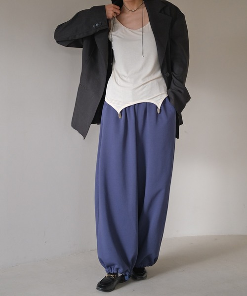 AKTE（アクテ）の「ガータータンクトップ（タンクトップ・レディース・アイボリー/グリーン×ピンク・FREE）」の6枚目の写真