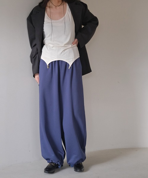 AKTE（アクテ）の「ガータータンクトップ（タンクトップ・レディース・アイボリー/グリーン×ピンク・FREE）」の8枚目の写真