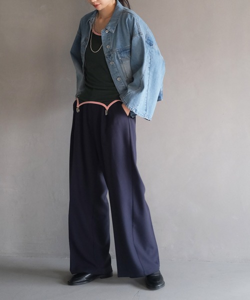 AKTE（アクテ）の「ガータータンクトップ（タンクトップ・レディース・アイボリー/グリーン×ピンク・FREE）」の12枚目の写真