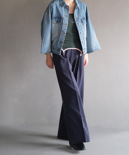 AKTE（アクテ）の「ガータータンクトップ（タンクトップ・レディース・アイボリー/グリーン×ピンク・FREE）」の17枚目の写真