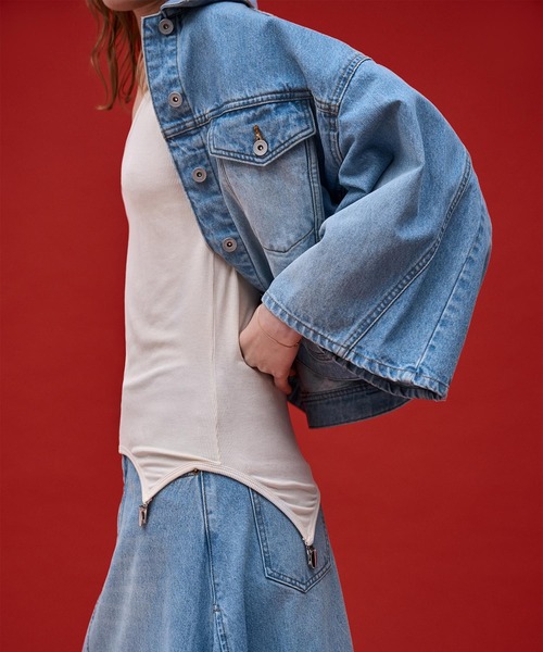 AKTE（アクテ）の「ガータータンクトップ（タンクトップ・レディース・アイボリー/グリーン×ピンク・FREE）」の18枚目の写真