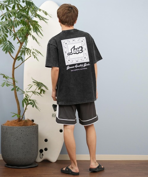 セール】lost/ロスト 半袖Tシャツ/半袖Tee ボックスロゴ バンダナ ユニ