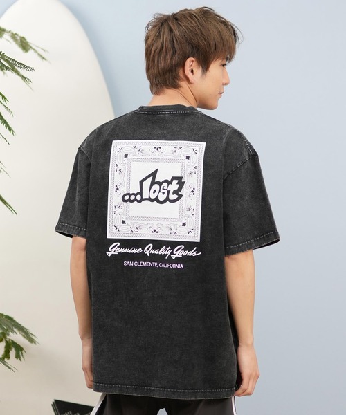 セール】lost/ロスト 半袖Tシャツ/半袖Tee ボックスロゴ バンダナ ユニ