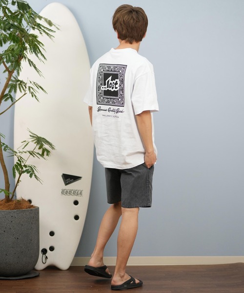 lost(ロスト)の「lost/ロスト 半袖Tシャツ/半袖Tee ボックスロゴ バンダナ ユニセックス L25S-2102(Tシャツ/カットソー・メンズ・ブラック/ホワイト/グレイッシュベージュ・M/L/XL)」の9枚目の写真