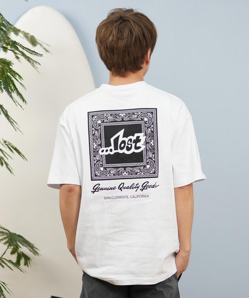 セール】lost/ロスト 半袖Tシャツ/半袖Tee ボックスロゴ バンダナ ユニ