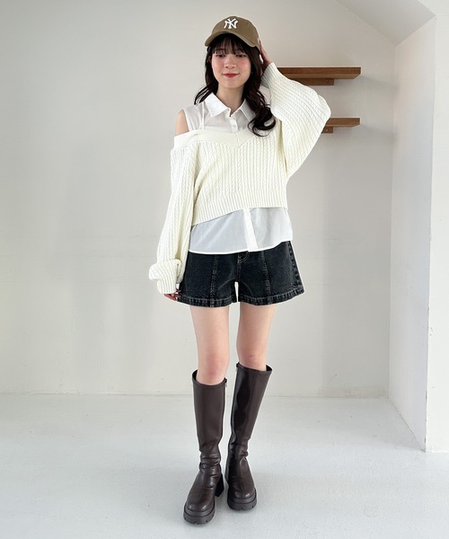 Heather（ヘザー）の「Denim デザインショートパンツ　320077（デニムパンツ・レディース・ブラック/ブルー・M/S）」の15枚目の写真