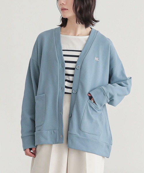 n'OrLABEL（ノアールレーベル）の「『スウェットロゴカーディガン』（カーディガン/ボレロ・レディース・チャコール/アイボリー/ブルー・FREE）」の3枚目の写真
