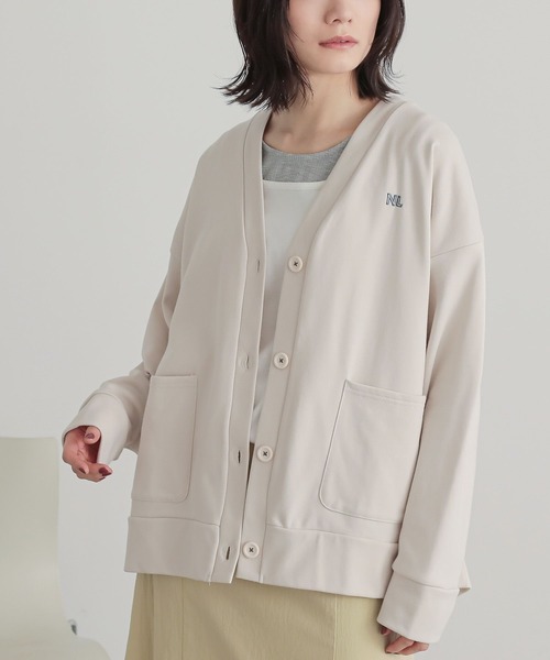 n'OrLABEL（ノアールレーベル）の「『スウェットロゴカーディガン』（カーディガン/ボレロ・レディース・チャコール/アイボリー/ブルー・FREE）」の2枚目の写真