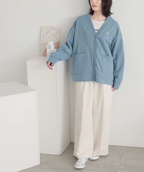 n'OrLABEL（ノアールレーベル）の「『スウェットロゴカーディガン』（カーディガン/ボレロ・レディース・チャコール/アイボリー/ブルー・FREE）」の11枚目の写真