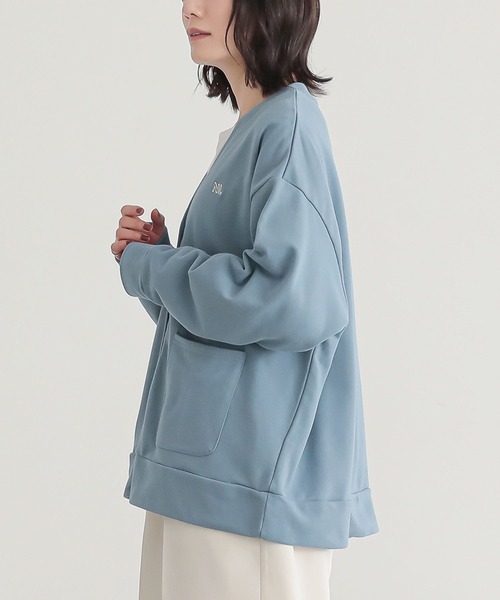 n'OrLABEL（ノアールレーベル）の「『スウェットロゴカーディガン』（カーディガン/ボレロ・レディース・チャコール/アイボリー/ブルー・FREE）」の10枚目の写真