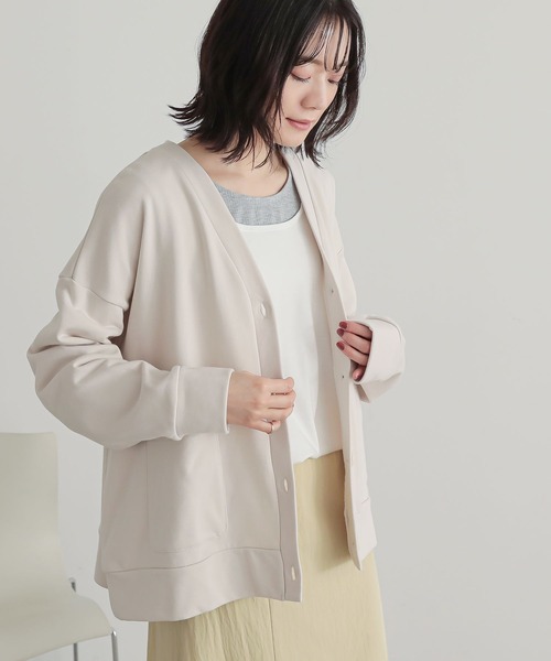 n'OrLABEL（ノアールレーベル）の「『スウェットロゴカーディガン』（カーディガン/ボレロ・レディース・チャコール/アイボリー/ブルー・FREE）」の5枚目の写真