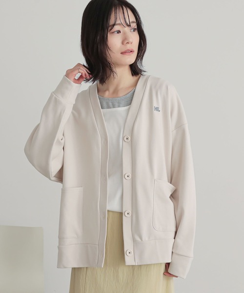 n'OrLABEL（ノアールレーベル）の「『スウェットロゴカーディガン』（カーディガン/ボレロ・レディース・チャコール/アイボリー/ブルー・FREE）」の6枚目の写真