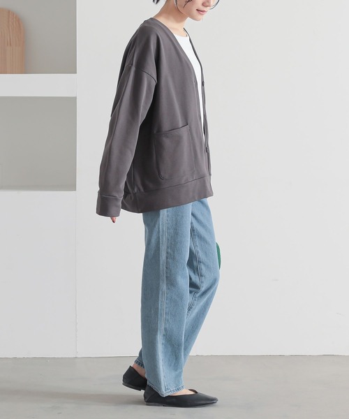 n'OrLABEL（ノアールレーベル）の「『スウェットロゴカーディガン』（カーディガン/ボレロ・レディース・チャコール/アイボリー/ブルー・FREE）」の21枚目の写真