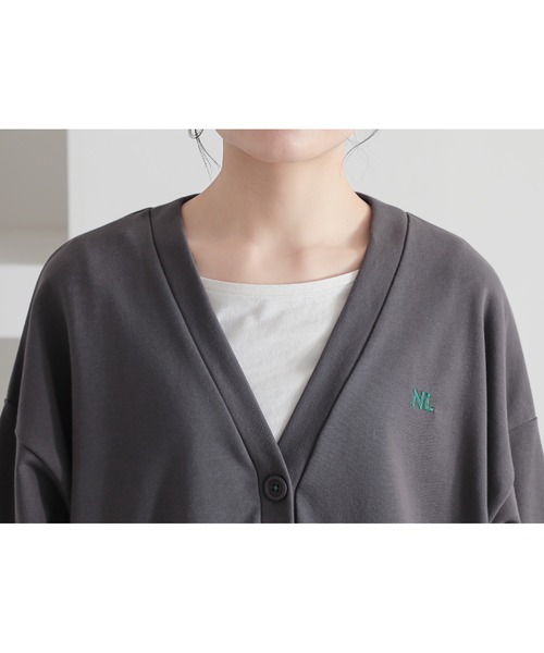 n'OrLABEL（ノアールレーベル）の「『スウェットロゴカーディガン』（カーディガン/ボレロ・レディース・チャコール/アイボリー/ブルー・FREE）」の13枚目の写真