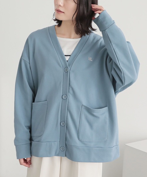 n'OrLABEL（ノアールレーベル）の「『スウェットロゴカーディガン』（カーディガン/ボレロ・レディース・チャコール/アイボリー/ブルー・FREE）」の8枚目の写真