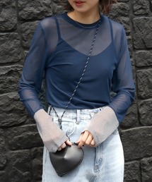 DONOBAN | バイカラーシアートップス【クルーネック】(Tシャツ/カットソー)