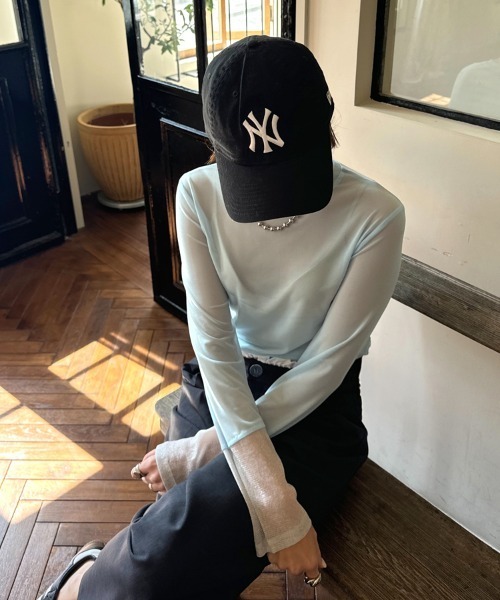 DONOBAN（ドノバン）の「バイカラーシアートップス【クルーネック】（Tシャツ/カットソー・レディース・ブラック系その他/ブラック/アイボリー/ブルーグレー/ネイビー/ホワイト系その他・ONE）」の13枚目の写真