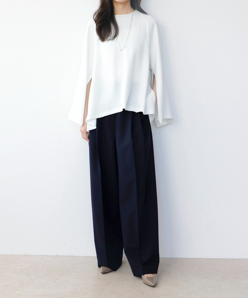 Jines(ジネス)の「2タックワイドパンツ(その他パンツ・レディース・ベージュ/ネイビー/グレー・36/38)」の22枚目の写真