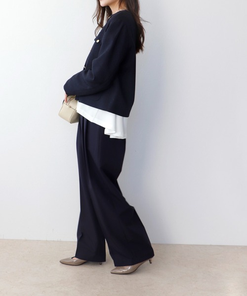 Jines(ジネス)の「2タックワイドパンツ(その他パンツ・レディース・ベージュ/ネイビー/グレー・36/38)」の20枚目の写真