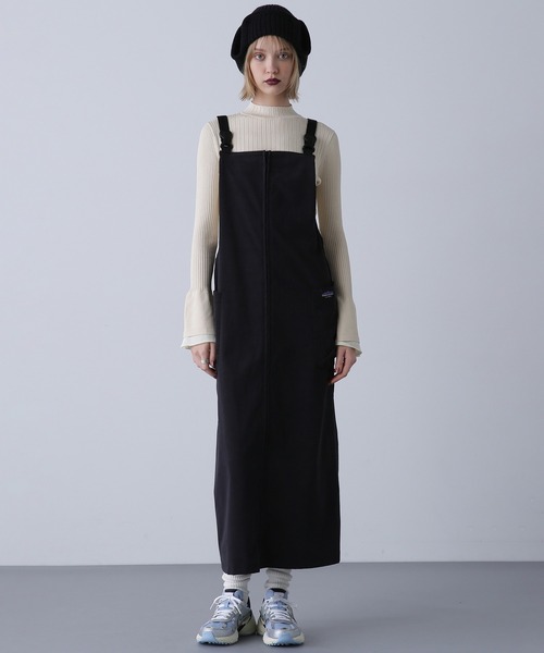 ROSE BUD(ローズバッド)の「(GENE HEAVENS)サウザンドマイル コラボレーション フロントジップ サロペット(ワンピース・レディース・ブラック/カーキ・ONE SIZE)」の8枚目の写真