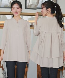 バックタックフレアシャツチュニック
