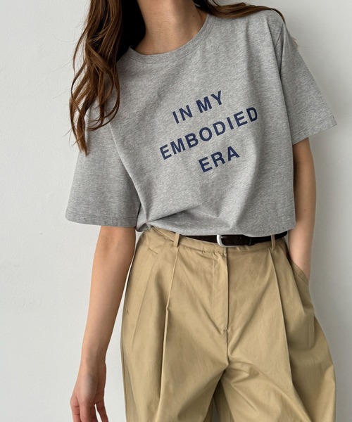 CANAL JEAN（キャナルジーン）の「El mar　IN MY ロゴTシャツ（Tシャツ/カットソー・レディース・グレー/ホワイト・ONE SIZE）」の2枚目の写真