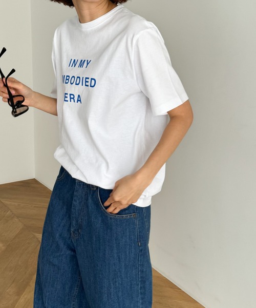 CANAL JEAN（キャナルジーン）の「El mar　IN MY ロゴTシャツ（Tシャツ/カットソー・レディース・グレー/ホワイト・ONE SIZE）」の3枚目の写真