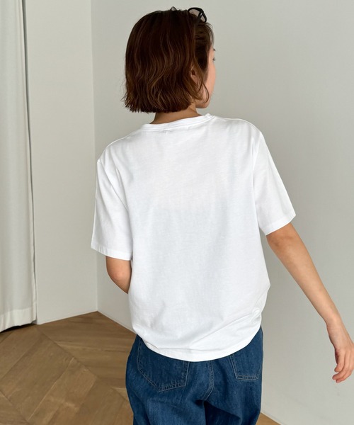 CANAL JEAN（キャナルジーン）の「El mar　IN MY ロゴTシャツ（Tシャツ/カットソー・レディース・グレー/ホワイト・ONE SIZE）」の4枚目の写真