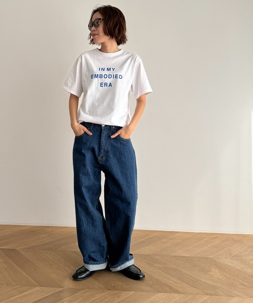 CANAL JEAN（キャナルジーン）の「El mar　IN MY ロゴTシャツ（Tシャツ/カットソー・レディース・グレー/ホワイト・ONE SIZE）」の5枚目の写真