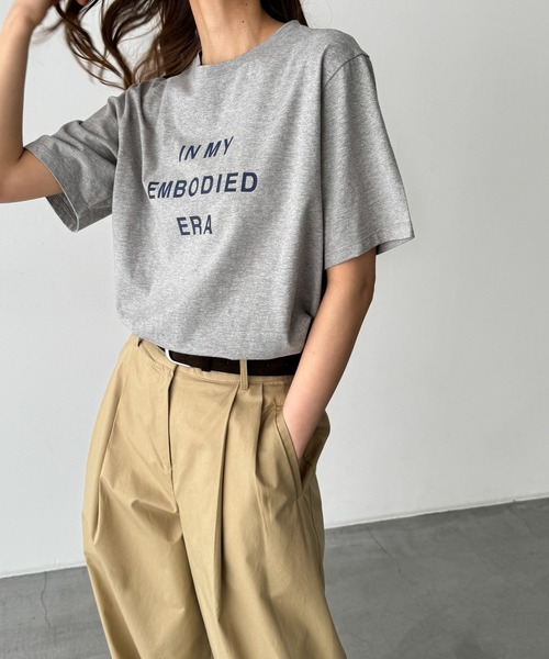 CANAL JEAN（キャナルジーン）の「El mar　IN MY ロゴTシャツ（Tシャツ/カットソー・レディース・グレー/ホワイト・ONE SIZE）」の6枚目の写真