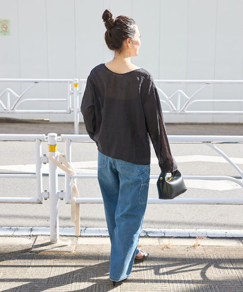 B.C STOCK(ベーセーストック)の「手洗い可 / ドット刺繍リボンブラウス(シャツ/ブラウス・レディース・ブラック/ホワイト・FREE)」の10枚目の写真