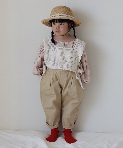 p.premier(ピードットプルミエ)の「ロゴリボンストローハット(ハット・キッズ・アイボリー/ブラック・56/54/52/50)」の7枚目の写真