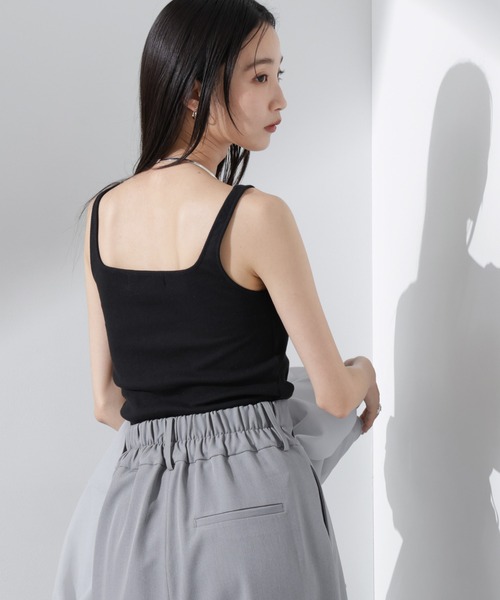 NANO universe(ナノユニバース)の「抗菌防臭リブカップ付きタンクトップ(タンクトップ・レディース・ホワイト/ブラック/ライトグレー・FREE)」の5枚目の写真