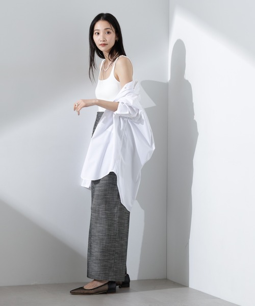 NANO universe(ナノユニバース)の「抗菌防臭リブカップ付きタンクトップ(タンクトップ・レディース・ホワイト/ブラック/ライトグレー・FREE)」の16枚目の写真