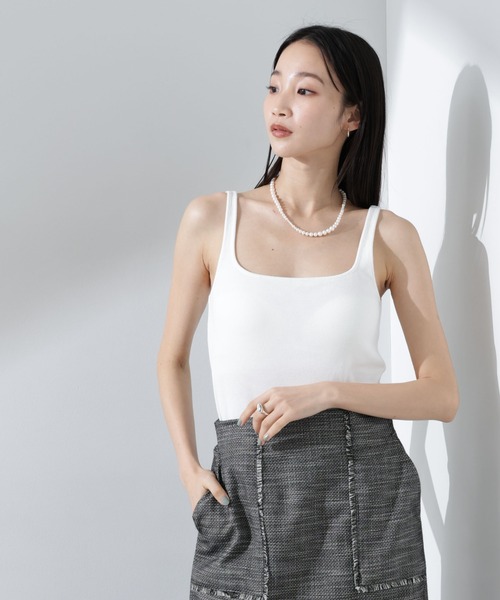 NANO universe(ナノユニバース)の「抗菌防臭リブカップ付きタンクトップ(タンクトップ・レディース・ホワイト/ブラック/ライトグレー・FREE)」の11枚目の写真