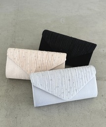 MYMOOD.（マイムード）の「ラインストーンプリーツ2WAYパーティーバッグ 結婚式パーティーお呼ばれオケージョン（クラッチバッグ）」