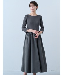 IEDIT | ＩＥＤＩＴ　シャリ感ニットと撥水（はっすい）スカートドッキングワンピース(ワンピース)
