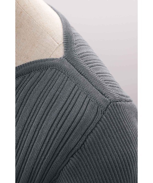 IEDIT（イディット）の「ＩＥＤＩＴ　シャリ感ニットと撥水（はっすい）スカートドッキングワンピース（ワンピース・レディース・ブラック/グレー・3L/LL/L/M/MP/S/4L）」の10枚目の写真
