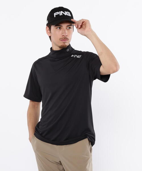 セール】【PING APPAREL】メッシュパネルジャガード半袖