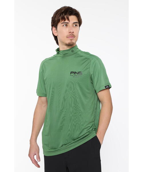 セール】【PING APPAREL】メッシュパネルジャガード半袖