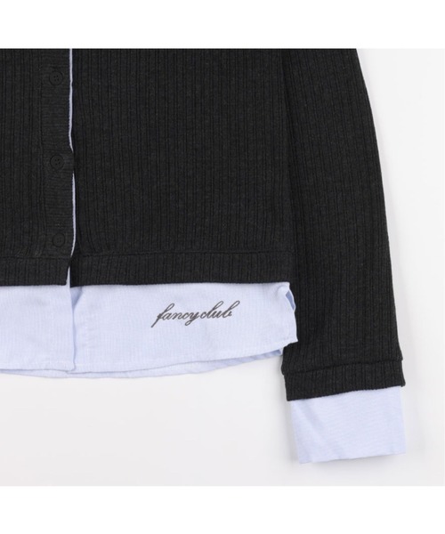 FANCY CLUB】STRIPE SHIRT LAYERED CARDIGAN / 【ファンシー