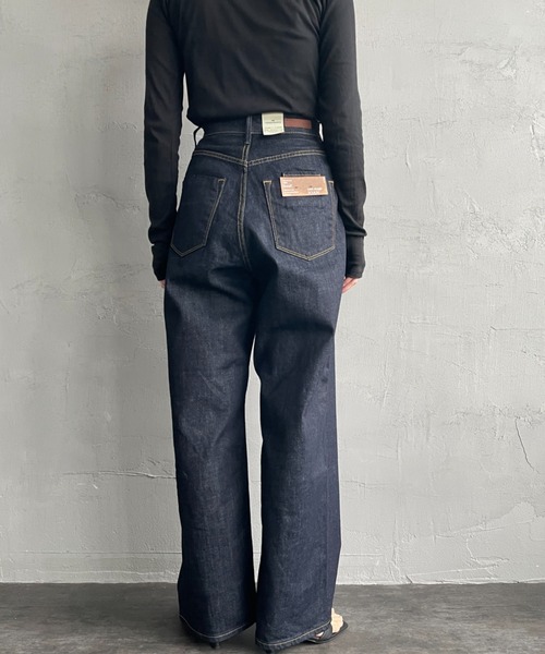 YANUK/ヤヌーク] JOAN ハイウエスト ワイドデニム（ワンウォッシュ