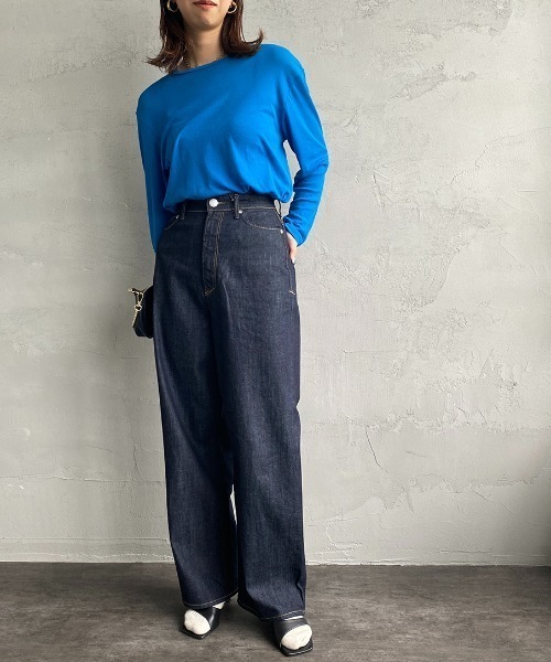 YANUK（ヤヌーク）の「[YANUK/ヤヌーク] JOAN ハイウエスト ワイドデニム（ワンウォッシュ）（デニムパンツ・レディース・ワンウォッシュ・22/23/24/25/26）」の14枚目の写真
