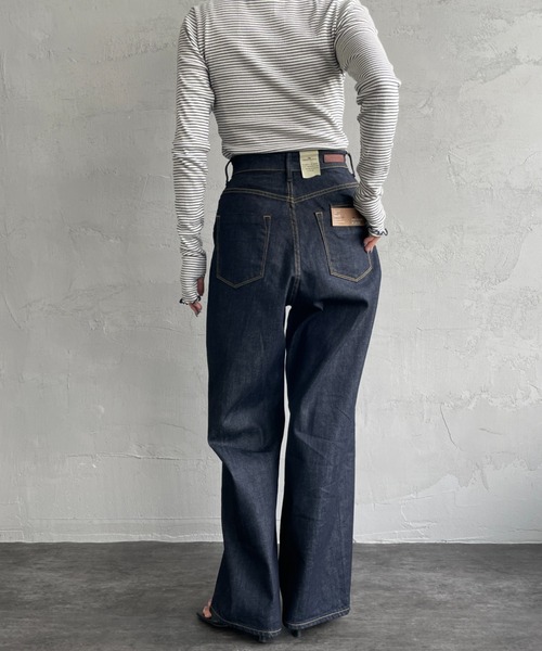 YANUK/ヤヌーク] JOAN ハイウエスト ワイドデニム（ワンウォッシュ