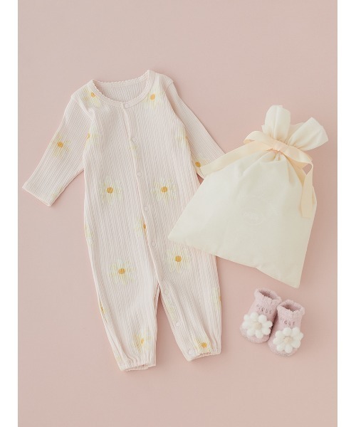 【SALE！！】ジェラートピケ　ベビーセット セール】【ラッピング済み】【BABY】デイジー柄2wayオール